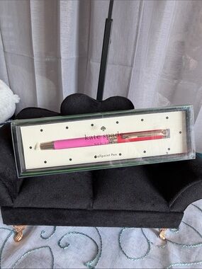 kate spade Pink and Red Ballpoint Pen with Gold Accents